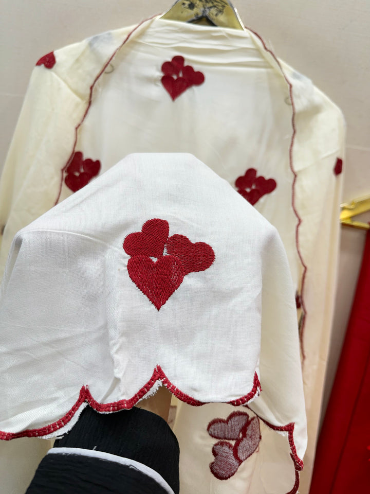 Viral heart embroidered unstitched Suits