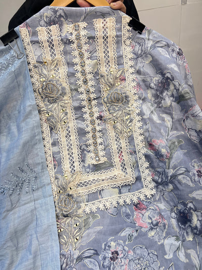 Cotton lace work suits 672805