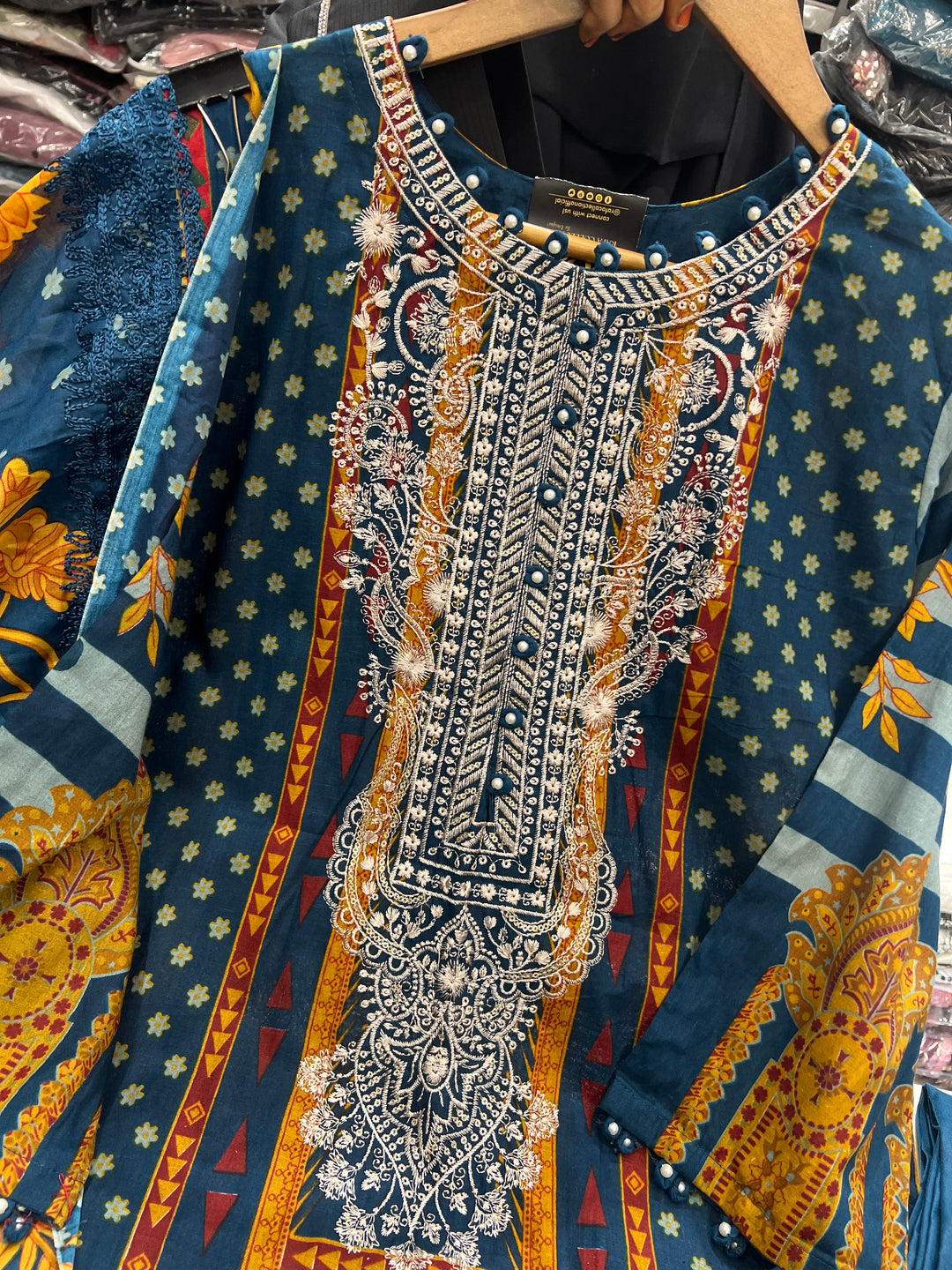 Pakistani pearl embellished suits 2661