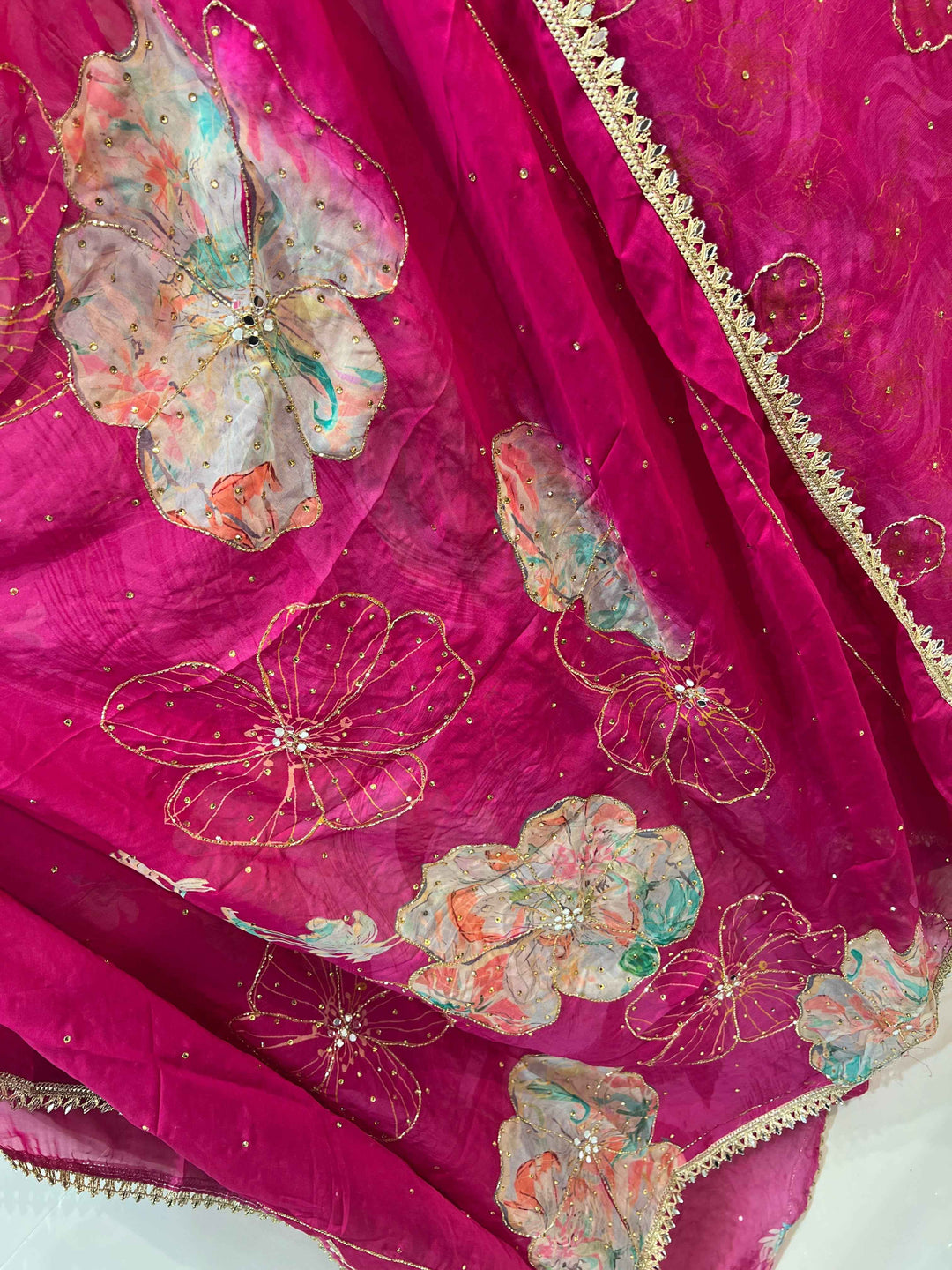 Organza handwork suits  2167