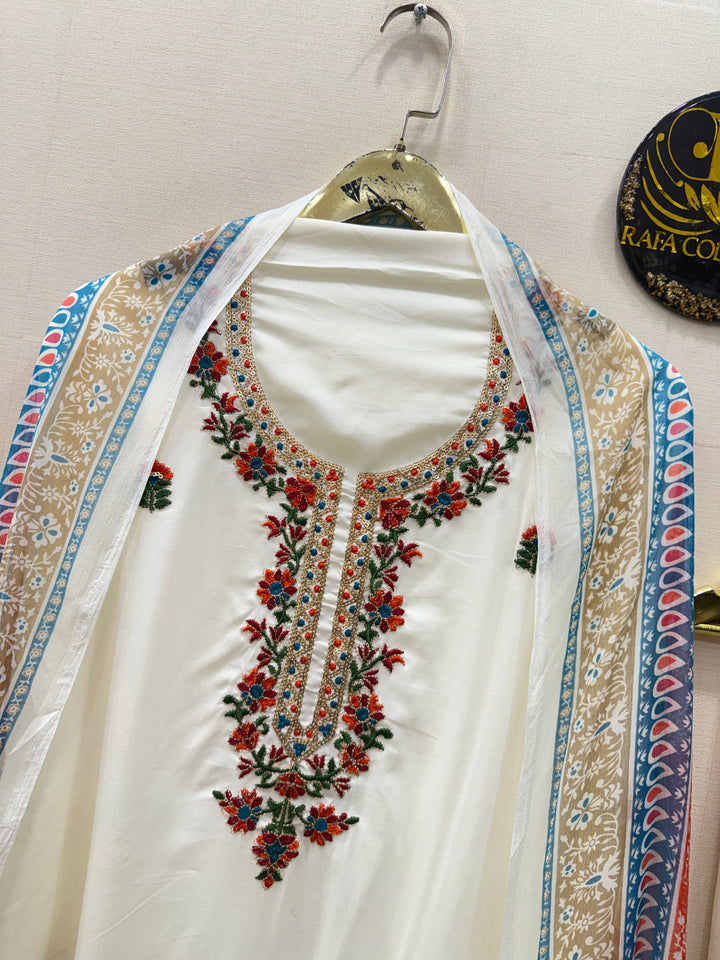 Rayon embroidered unstitched suits