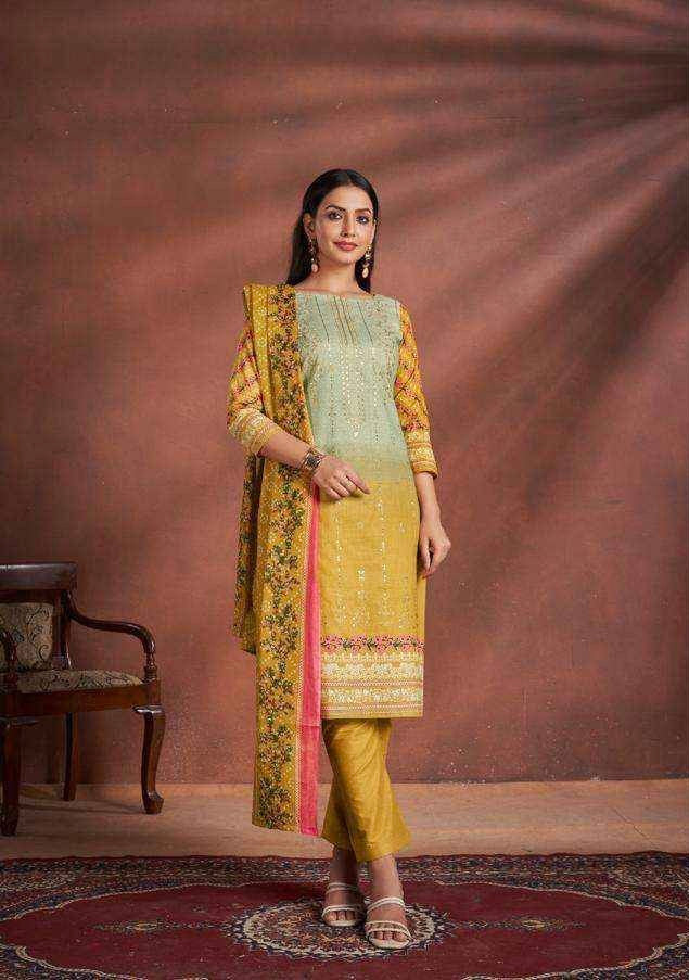 Cotton Embroidered suits 115412