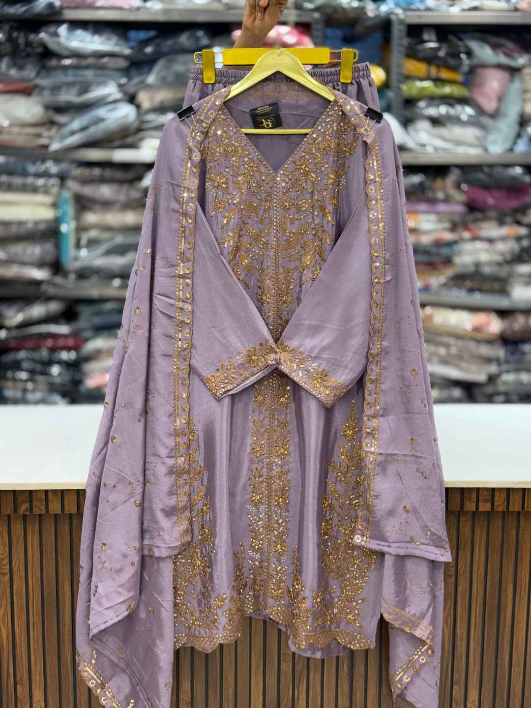 Premium chinon embroidered suits