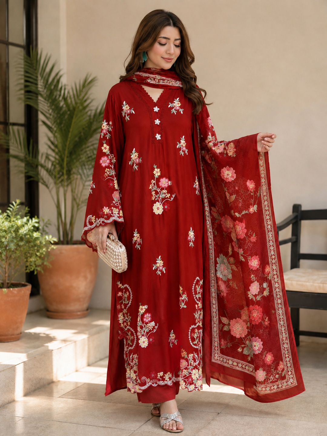 Embroidered pakistani Long kaftans