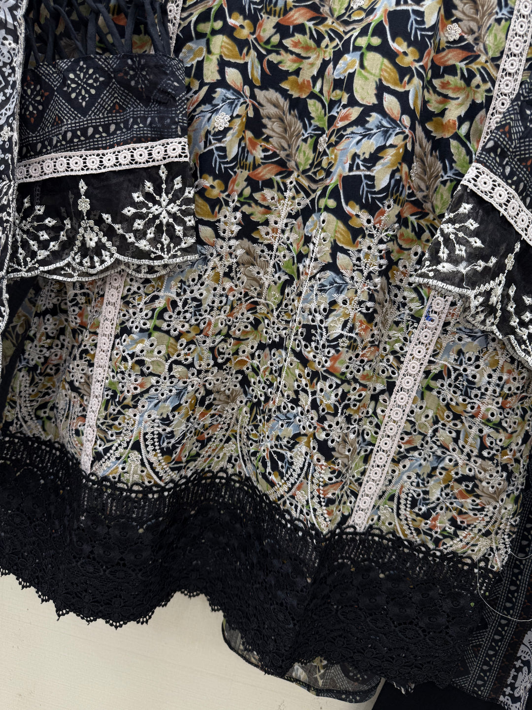 Cotton embroided farshi suits