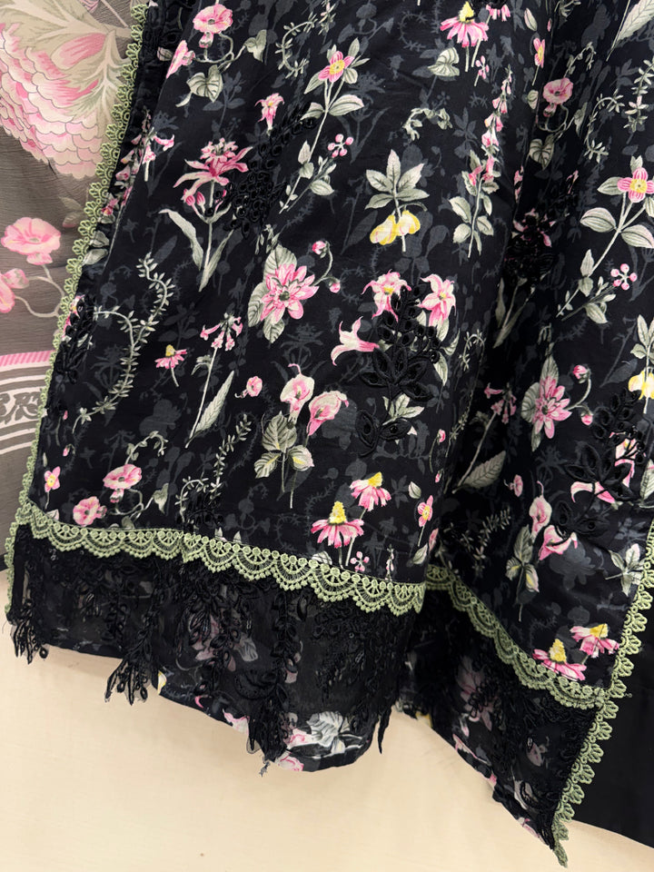 Cotton embroided farshi suits