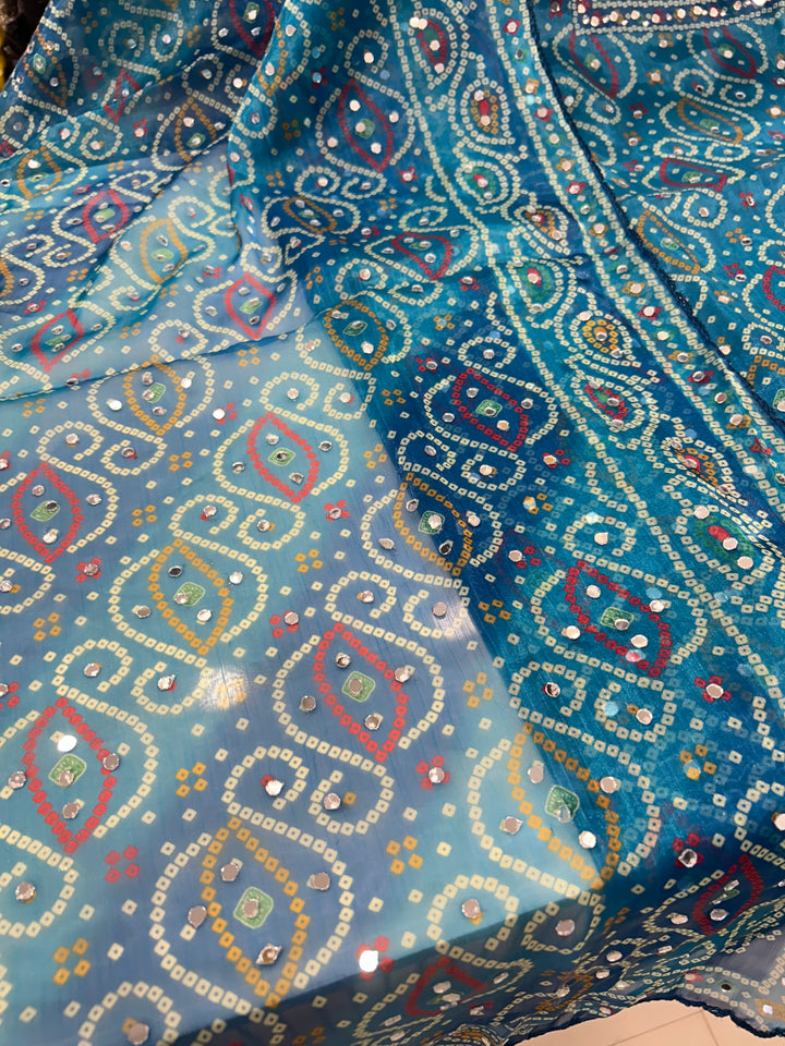 Organza Mirror Work Suit