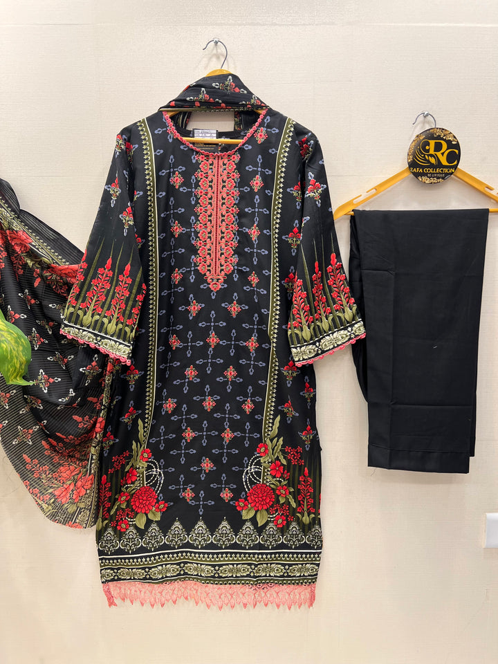 Cotton embroidered suits