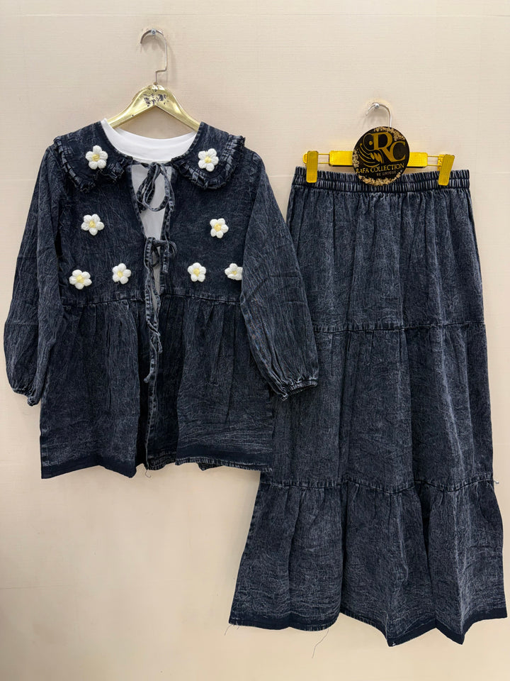 Denim skirt sets
