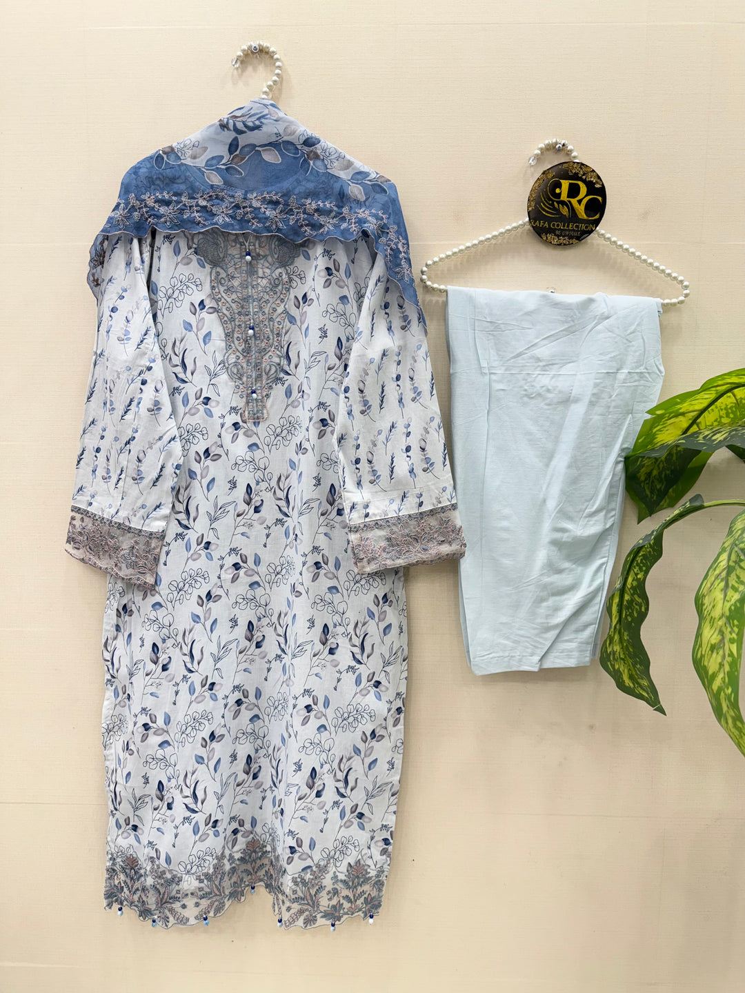 Cotton embroided suits