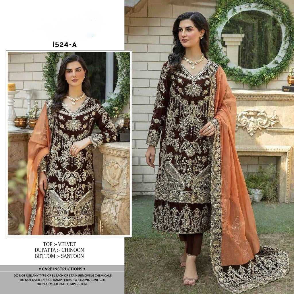 Velvet Unstitch Suit  1517