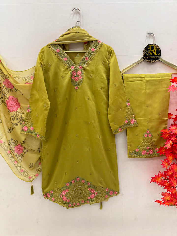 Cotton embroidered suits