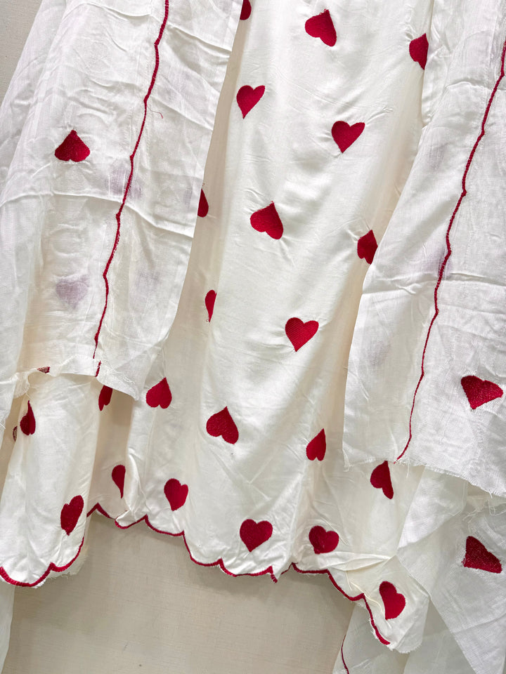 Viral heart embroidered unstitched Suits