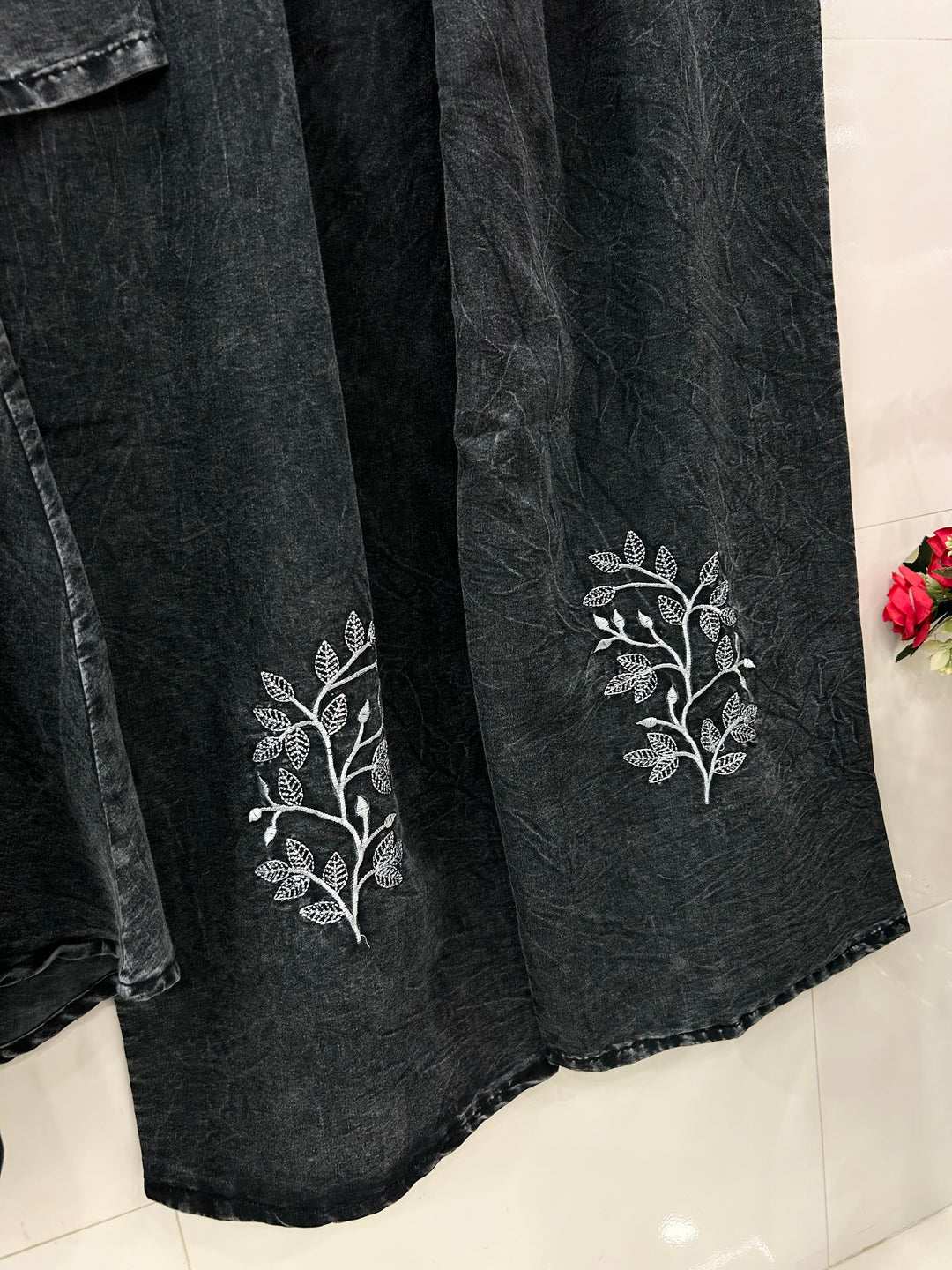 Denim embroidered co-ord sets