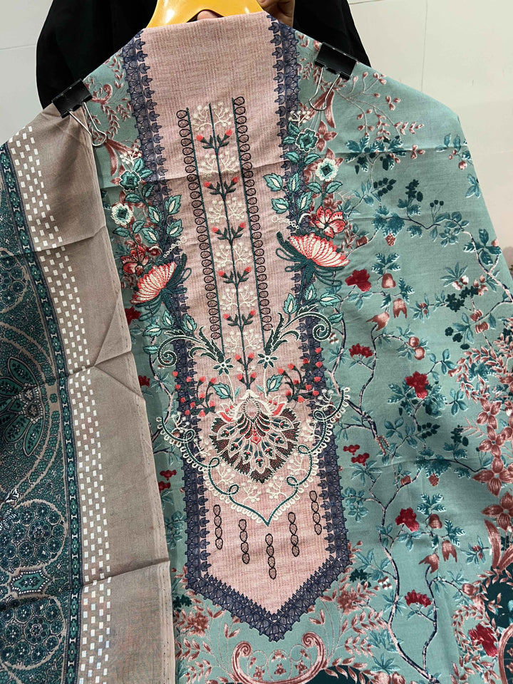 Semi Cotton embroided suit 1794