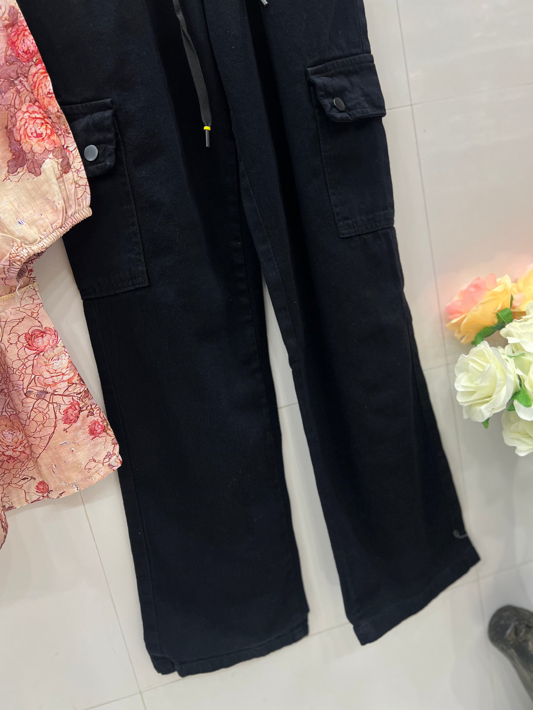 Korean denim cargo Sets