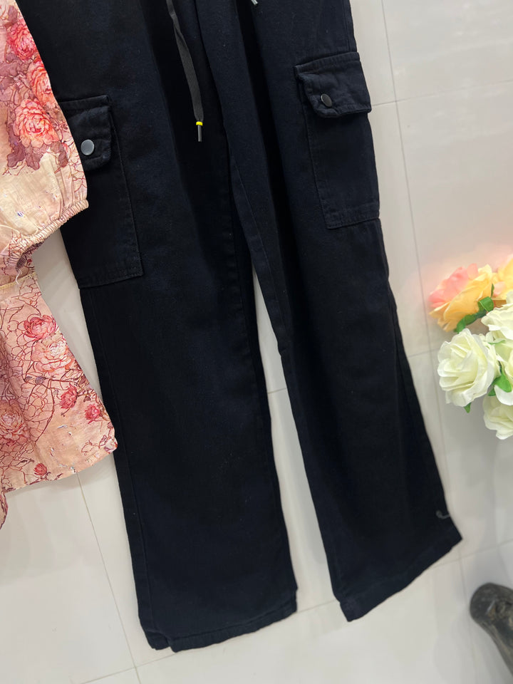Korean denim cargo Sets