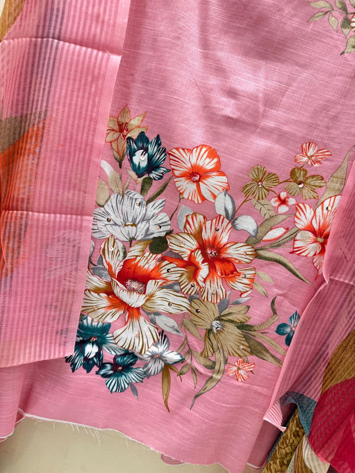 Semi Cotton Unstitched Suits