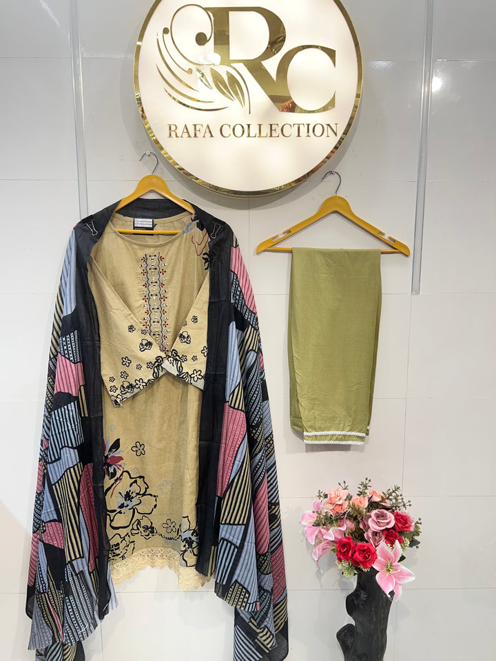 Cotton embroided suits 2612