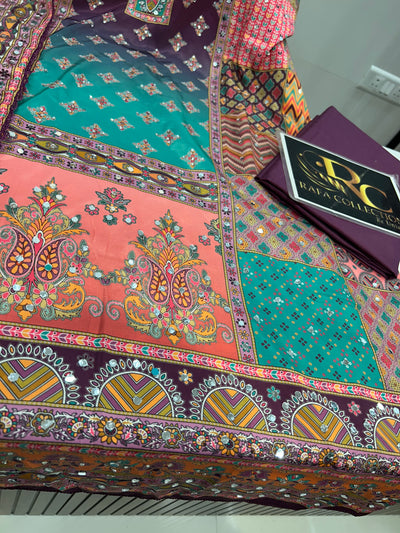 Multi colour mirror Suit 1282