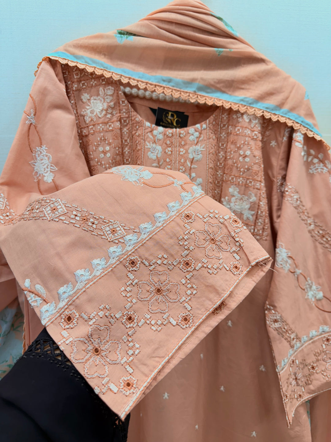 Cotton embroidered suits