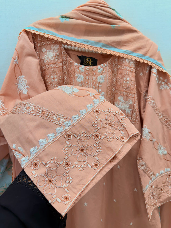 Cotton embroidered suits