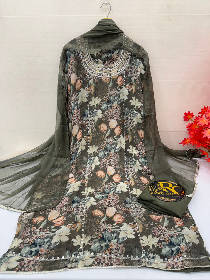 Organza unstitched suits