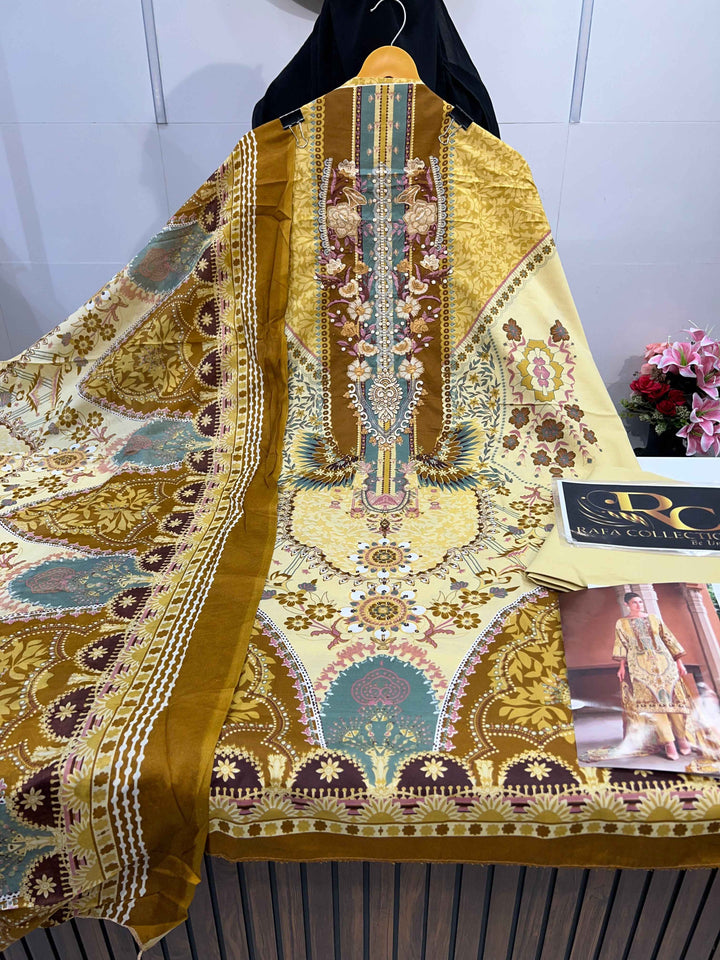 Semi Cotton embroided suit 1794