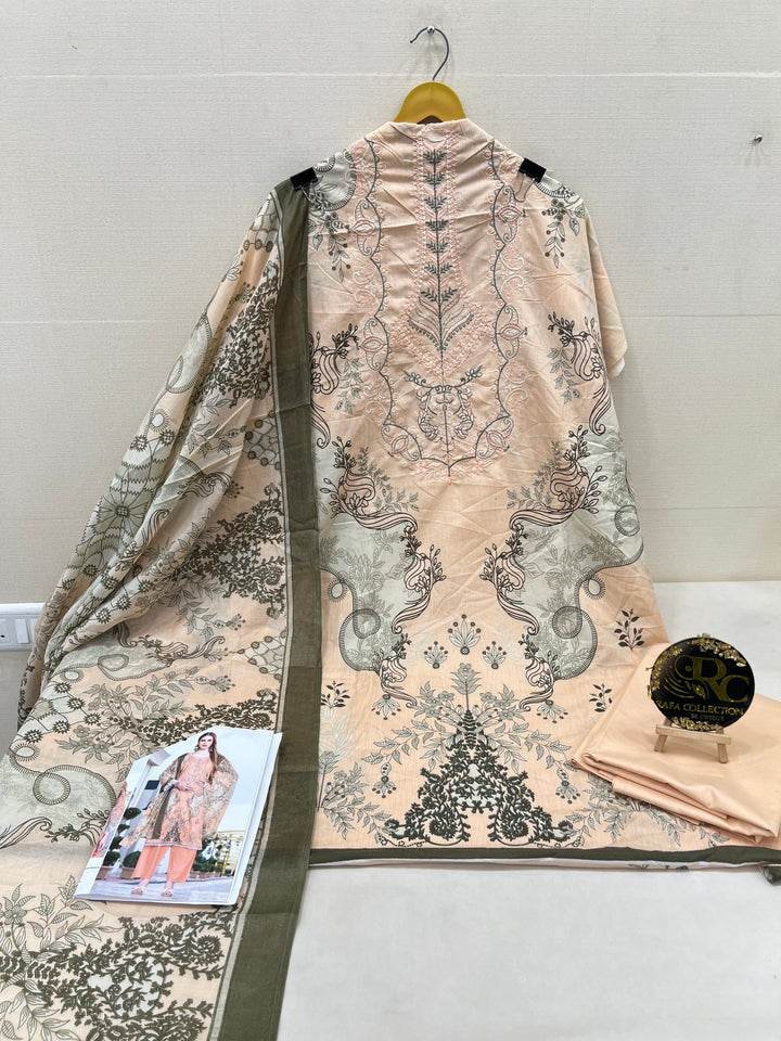 Cotton printed unstitched suits