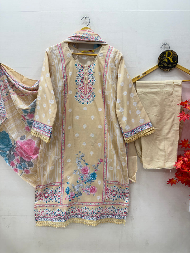 Semi cotton printed suits
