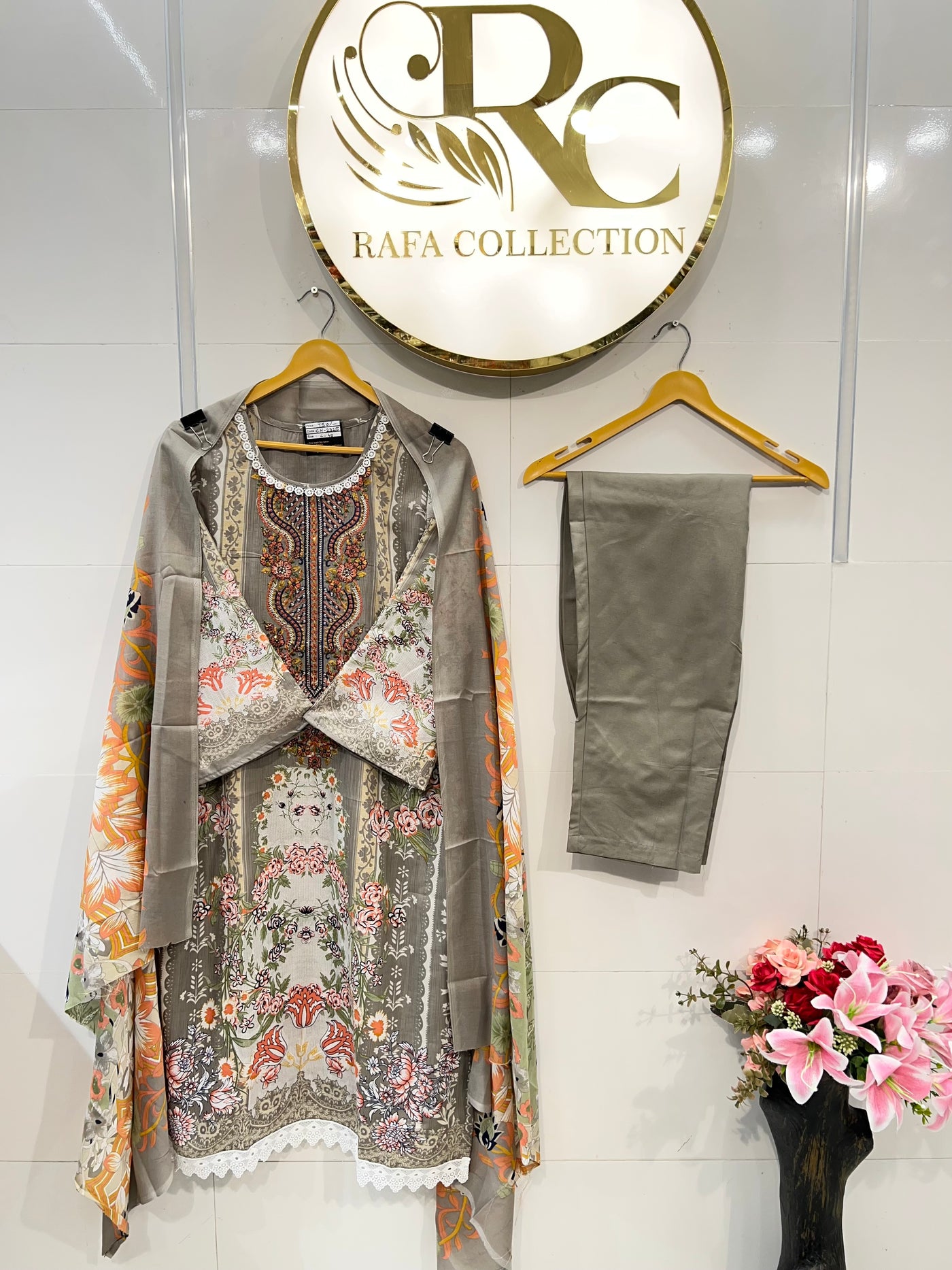 Semi cotton kurti pant sets 2325
