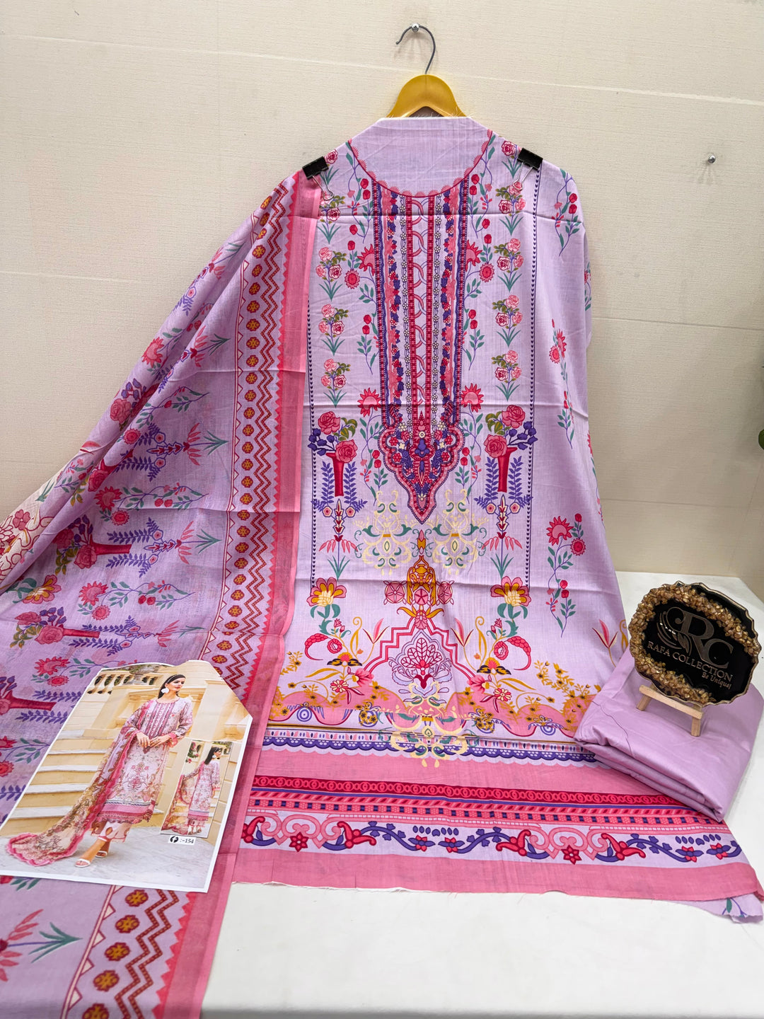 Cotton printed unstitched suits
