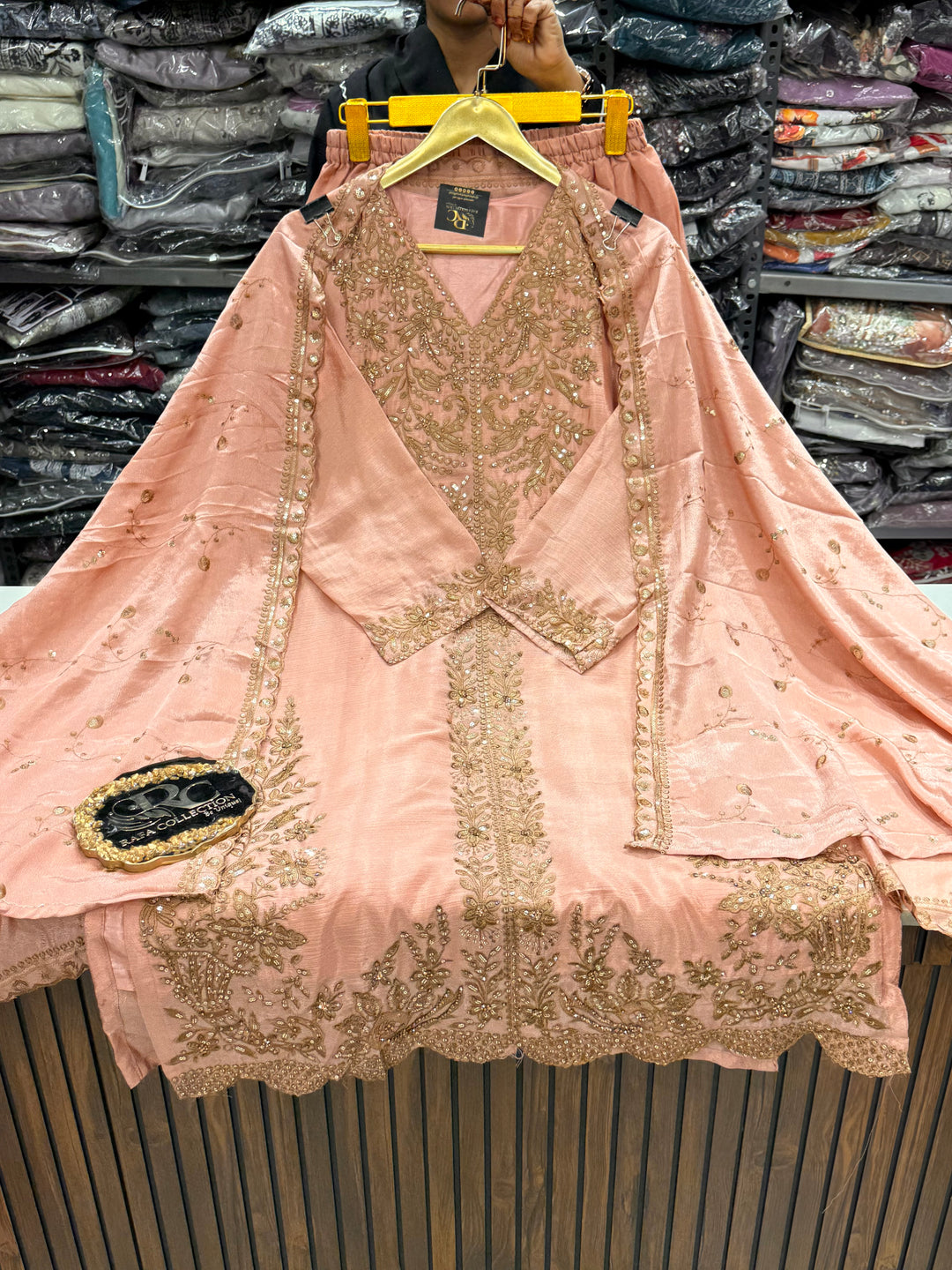 Premium chinon embroidered suits