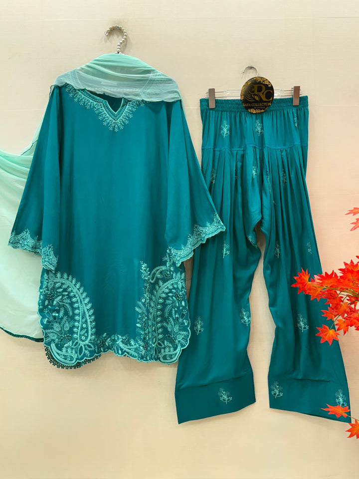 Embroidered Farshi Salwar Suits