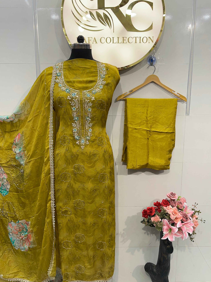 Organza handwork suits  2167