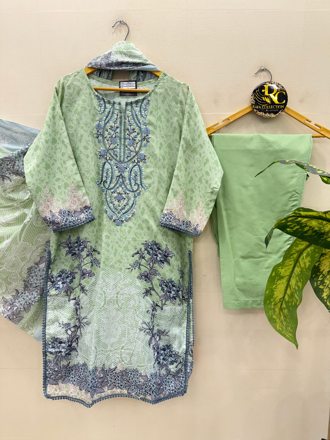 Semi cotton embroidered suits
