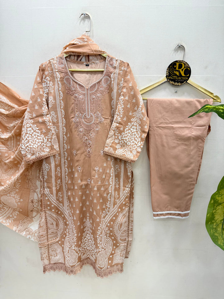 Semi Cotton embroidered suits