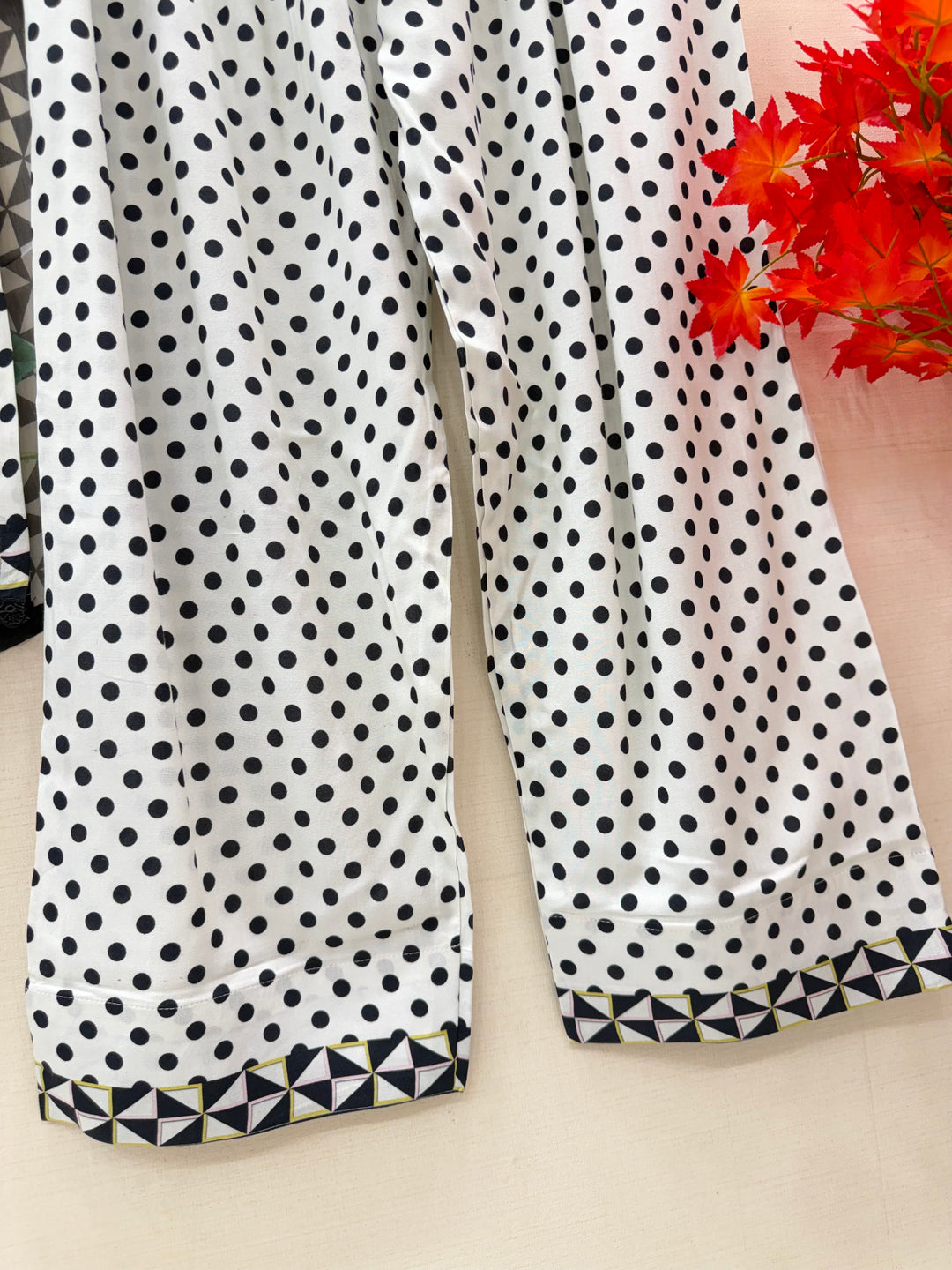 polka dot Pakistani Farshi suits