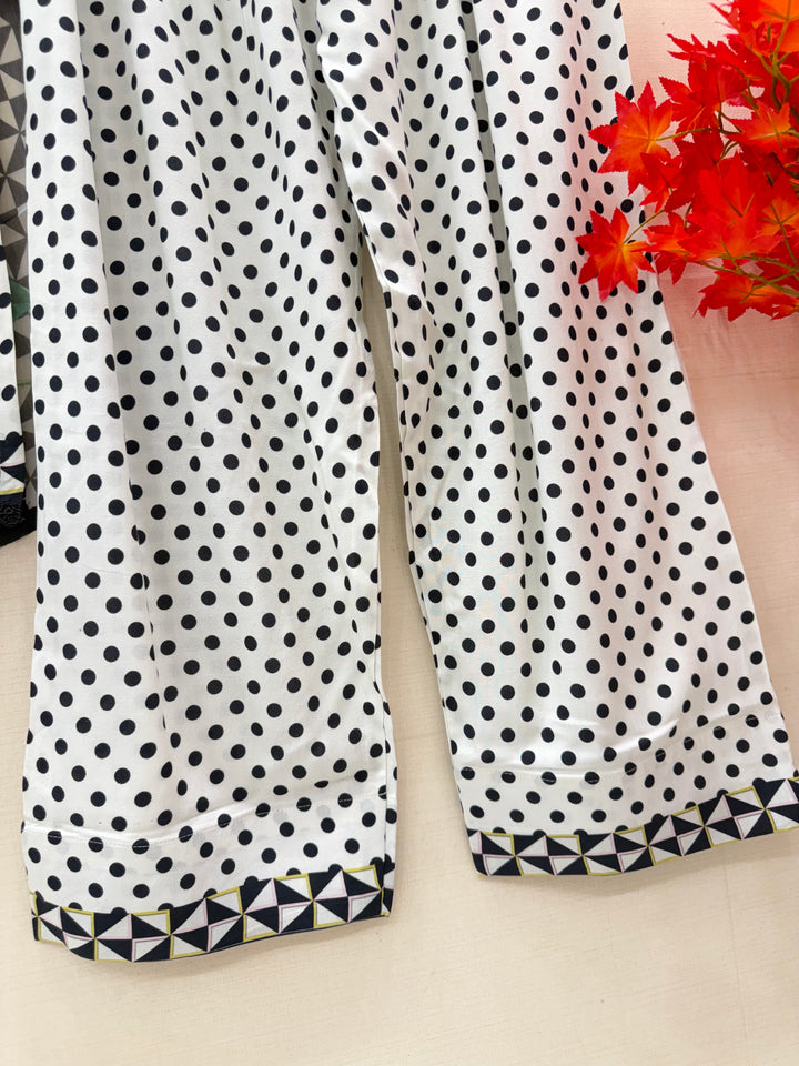 polka dot Pakistani Farshi suits