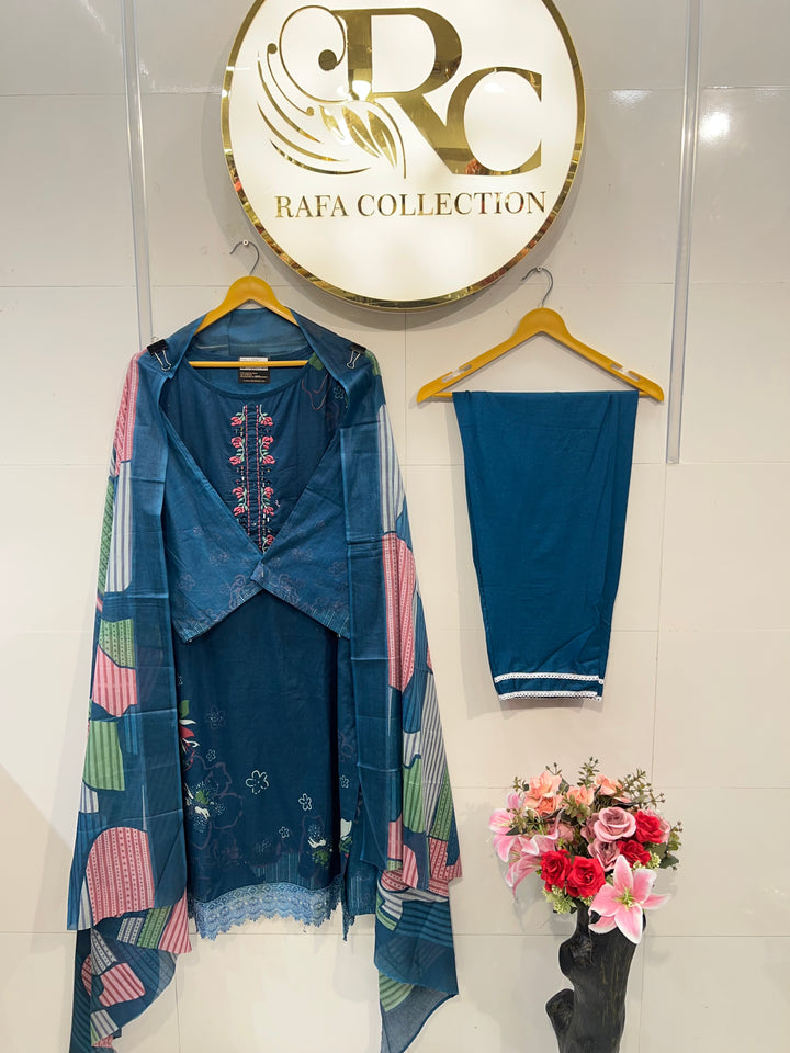 Cotton embroided suits 2612
