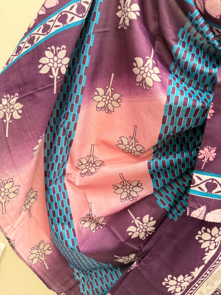 Semi cotton printed suits 5747