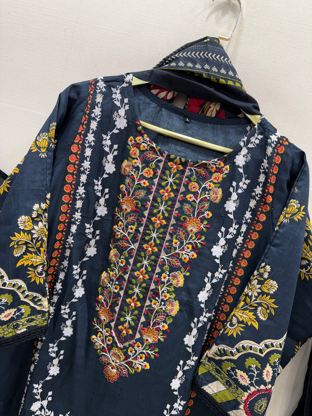 Semi Cotton embroidered suits