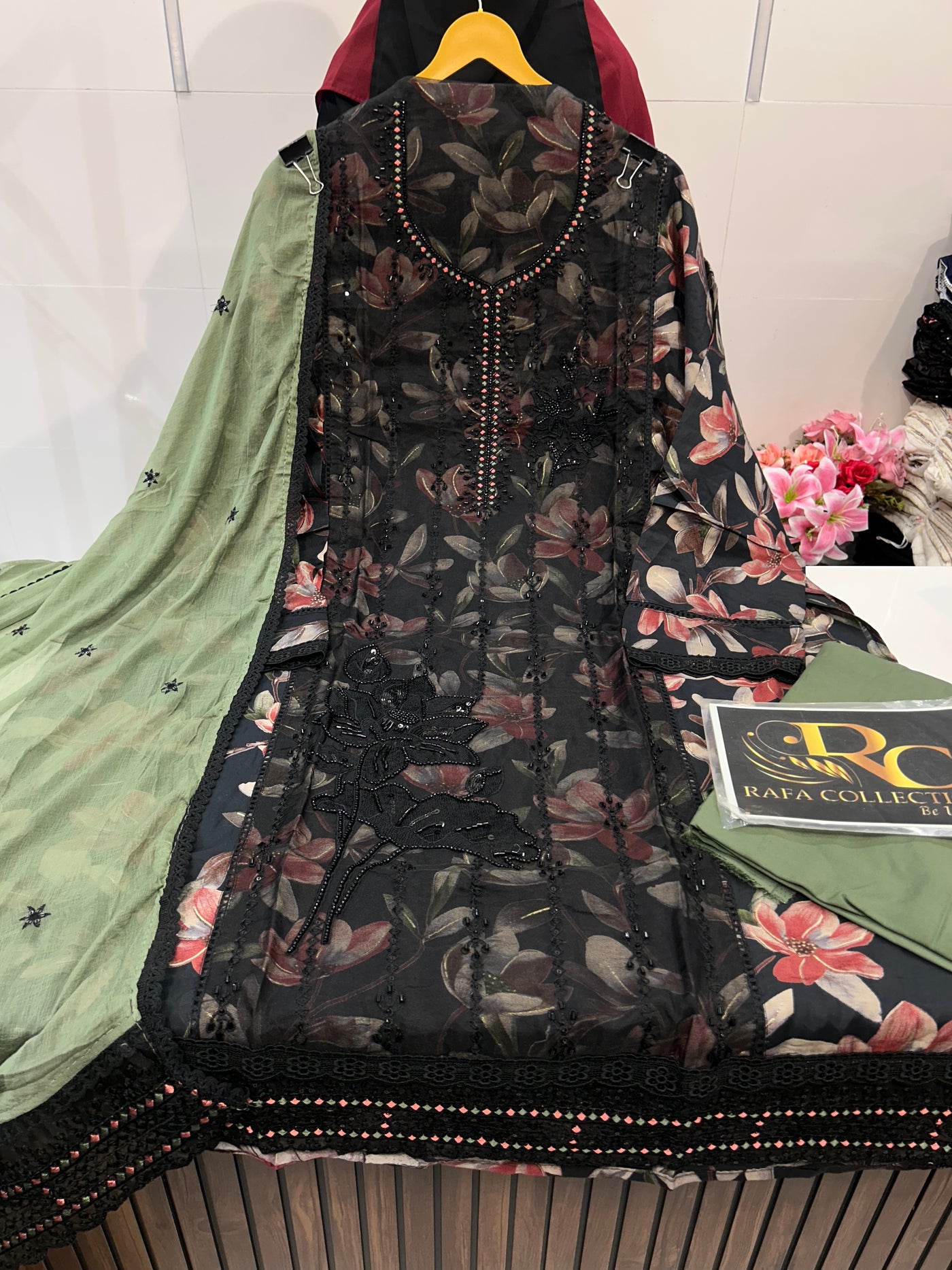 Silk cotton Handwork Suit 672801
