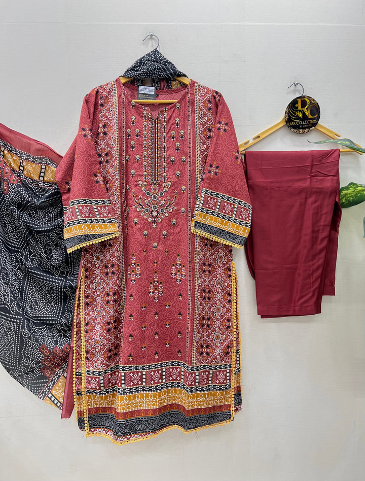 Semi Cotton embroidered suits