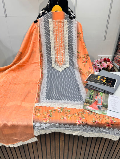 Cross stitch unstitched suit 2225