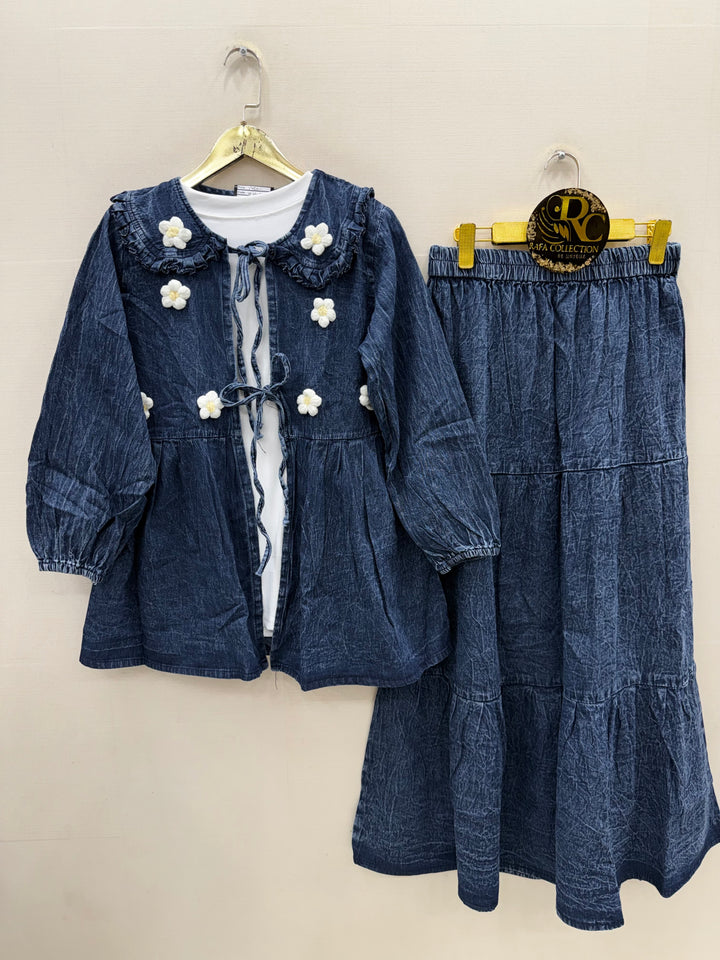 Denim skirt sets