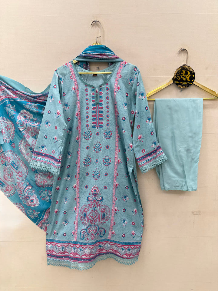 Semi Cotton printed Suits