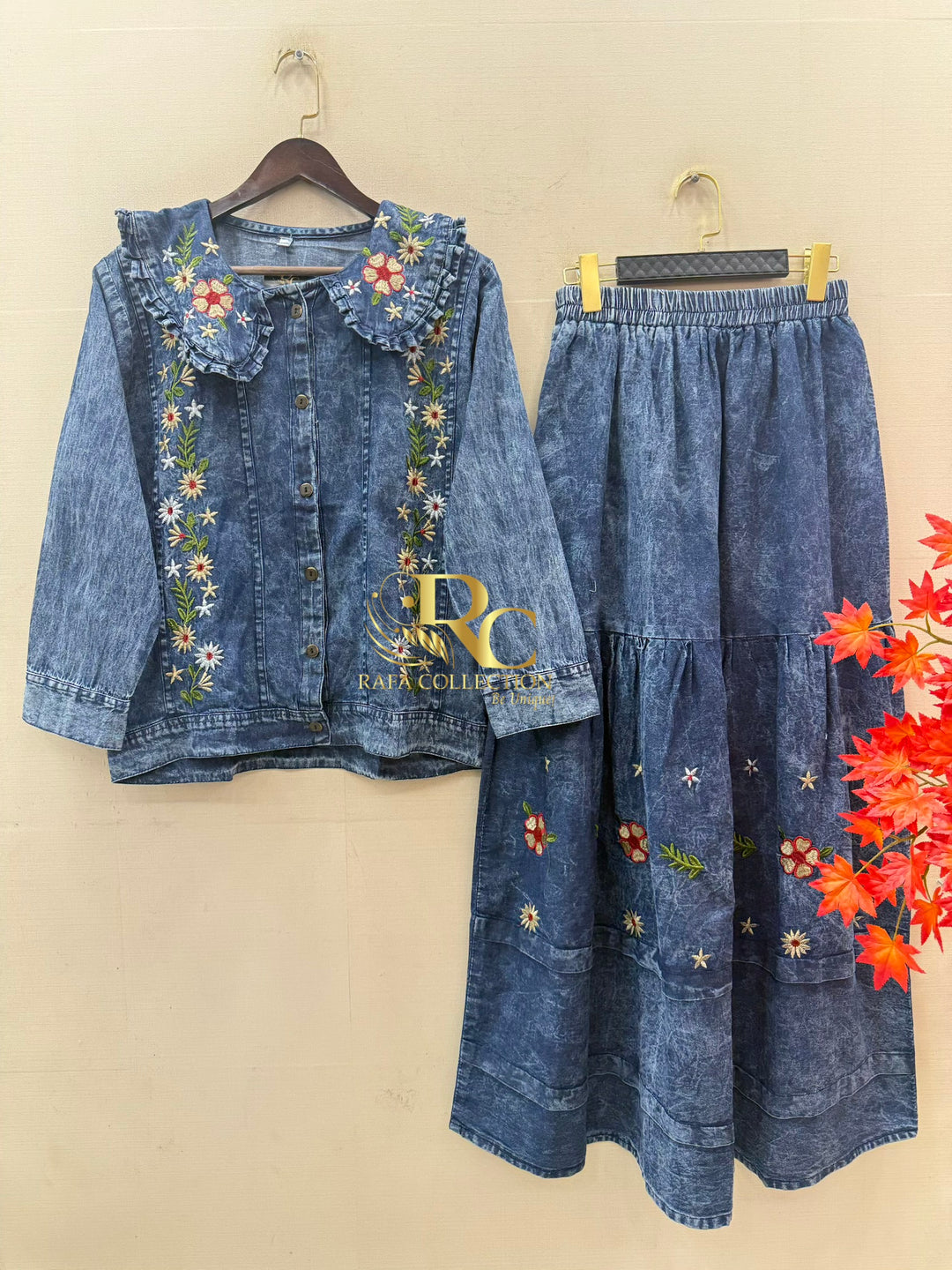 Denim skirts sets