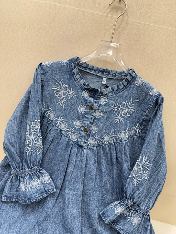Denim long dress