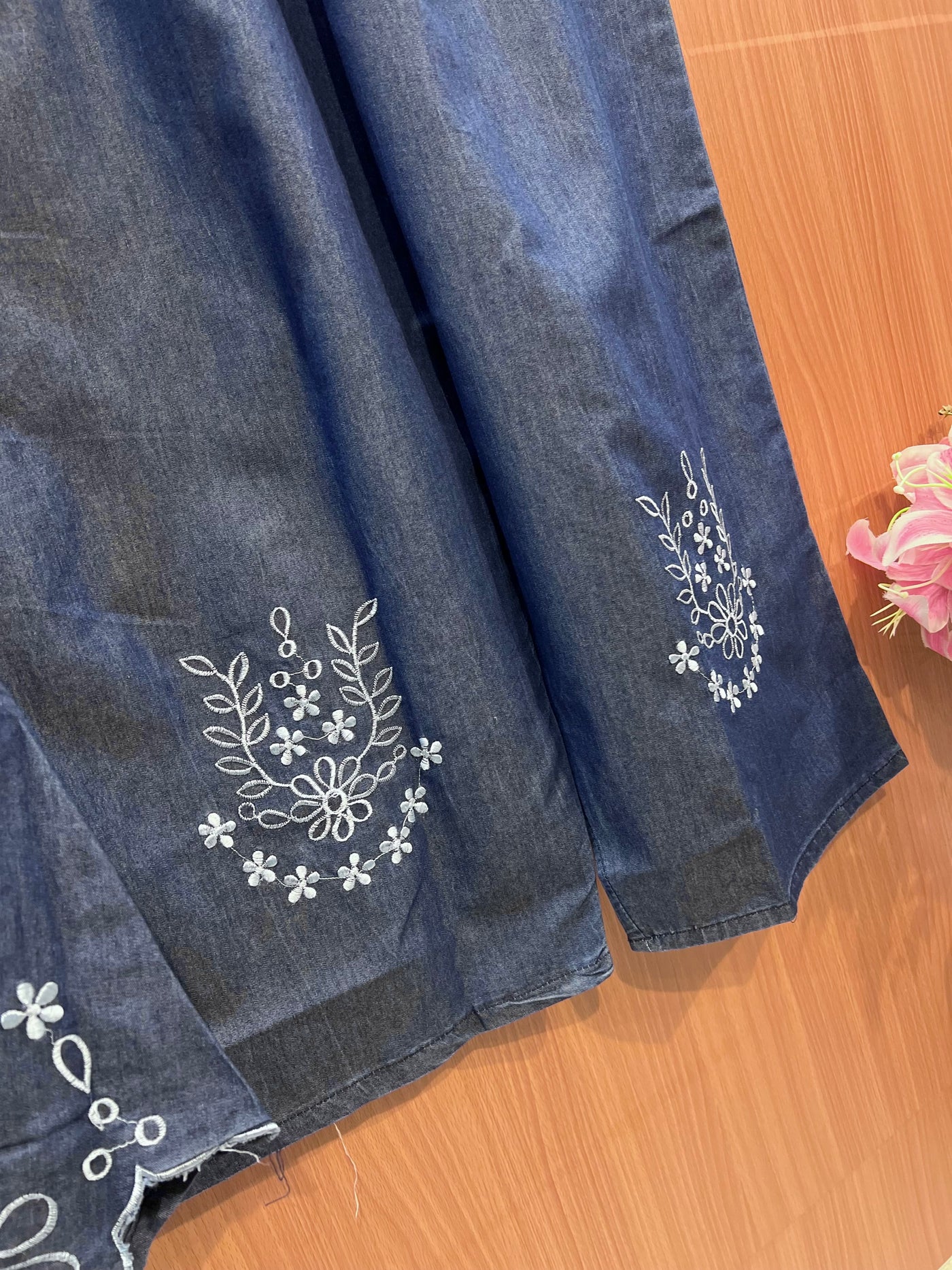 Denim Embroided co-ord set 2742